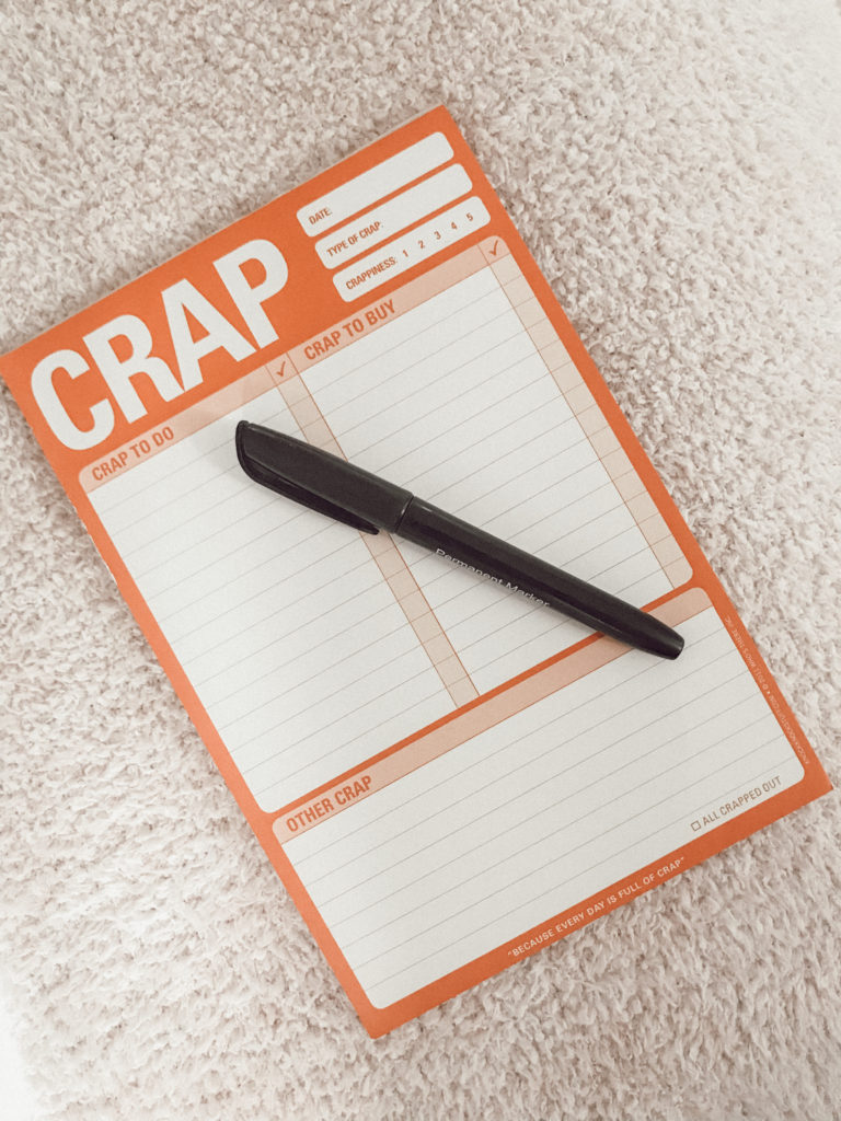 list of crap to do and crap to buy