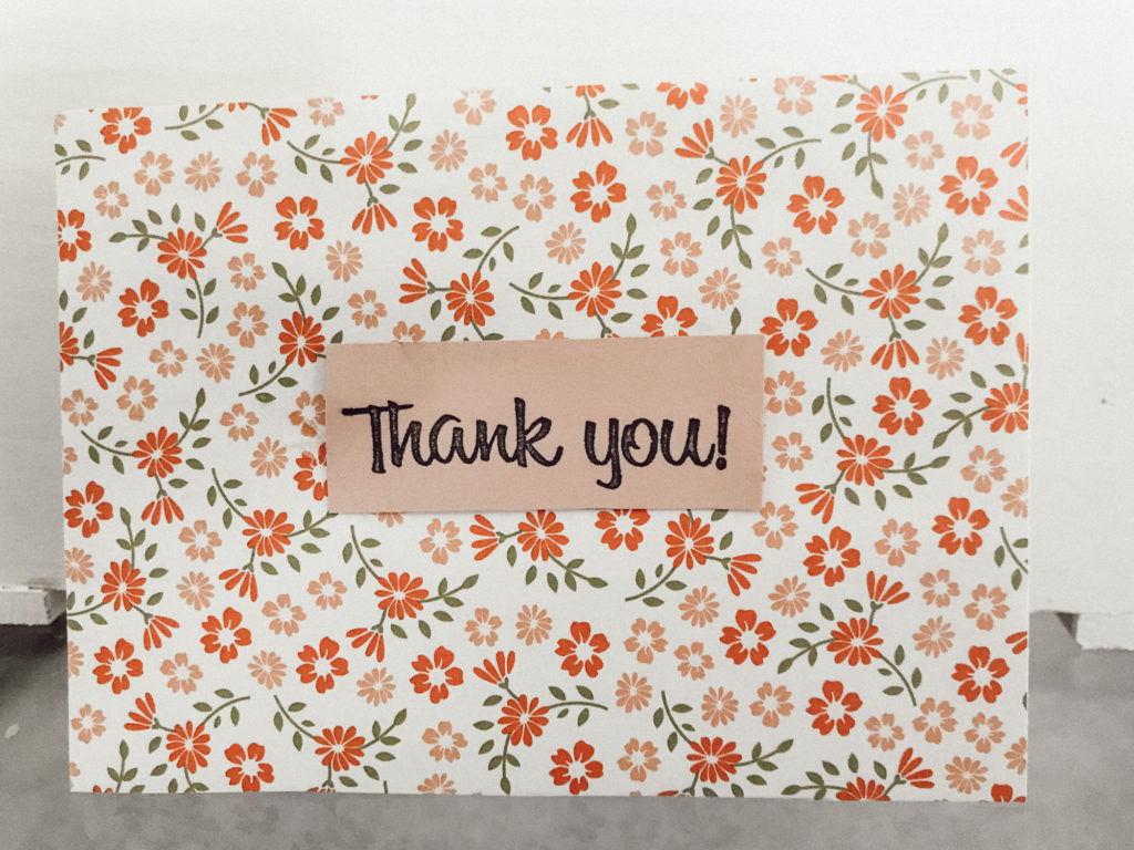 homemade floral thank you card 