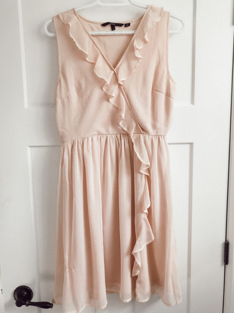 light pink ruffled dress 